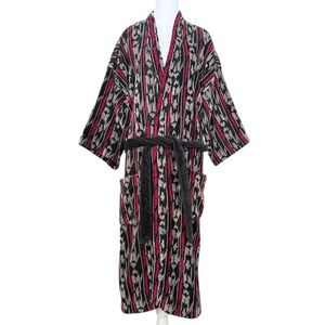 Pierre Cardin Vintage Robe Terrycloth Colorful Aztec Southwest 90s OS